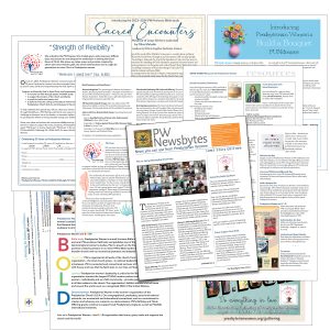 pages of newsletter fanned out
