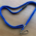 Plain blue lanyard