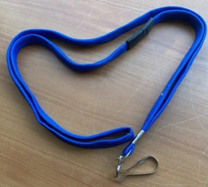 Plain blue lanyard